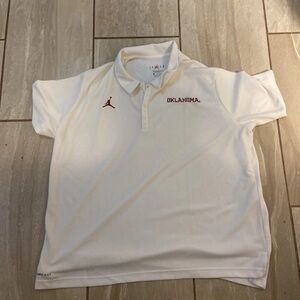 Jordan White Polo Shirt with Red Details